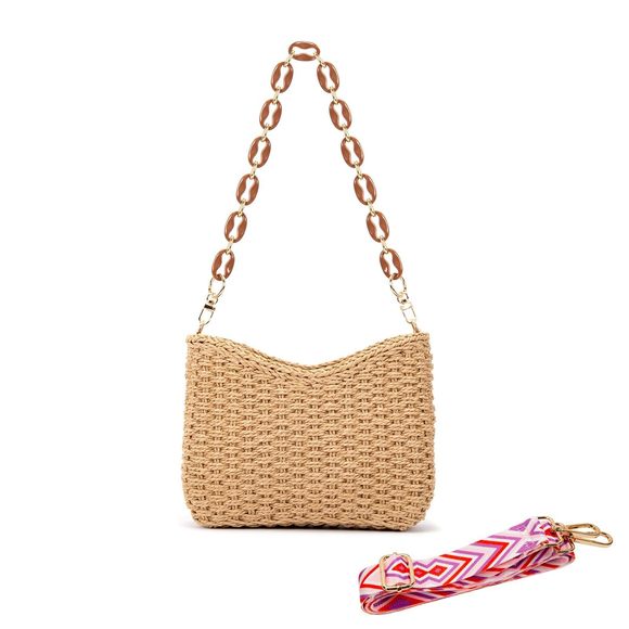 Straw Bag, Lhtweht Woven Straw Shoulder Bag, Summer Handmade :> - Picture 1 of 7